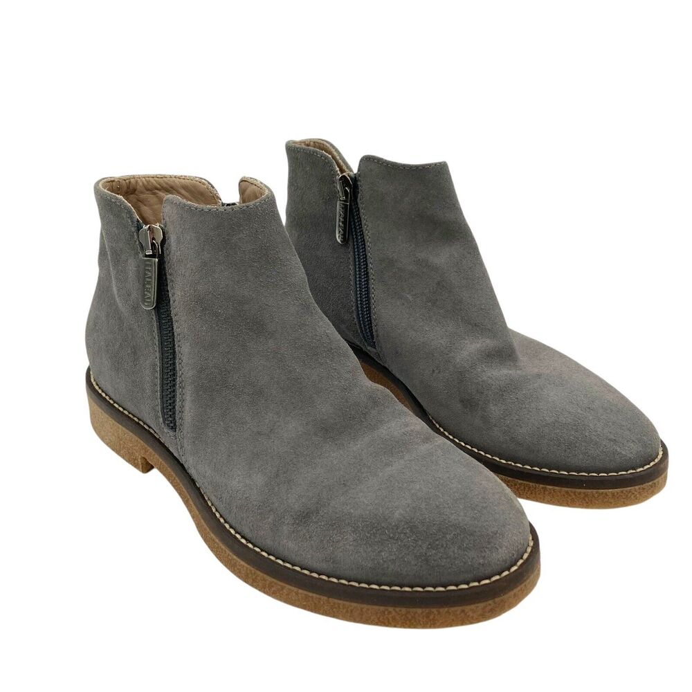 ITALEAU Waterproof Foliana Booties Gray Suede Ankle Boots Womens EUR 37 6.5